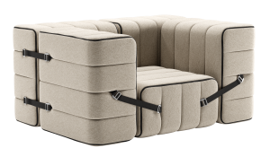 Sessel 'Curt' Sand (mit Lehne)