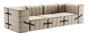 Sofa 3er 'Curt' Sand (mit Lehne) – Bild 1