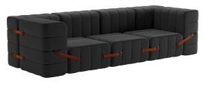 Sofa 3er 'Curt' Stone (mit Lehne) – Bild 1