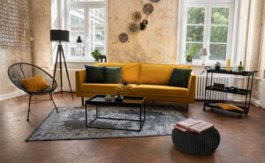 Strick-Pouf 'Hudson' Schwarz – Bild 2