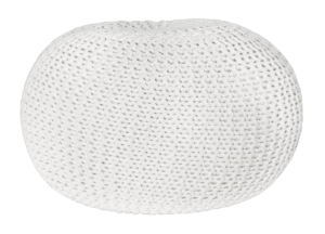 Strick-Pouf 'Hudson' Weiss – Bild 1